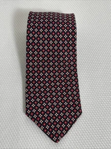 Brooks Brothers Men’s Tie MAKERS Hand Made 100% Silk Made In The USA Navy Red - Picture 1 of 6