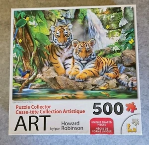 Puzzle Collector Art 500 Piece Puzzle - Tiger Falls Unique Shaped Pieces - Picture 1 of 4