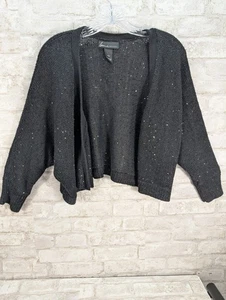 Lane Bryant Women's 18/20 Knit Cardigan Cropped Shrug Black Sparkle Accent - Picture 1 of 7