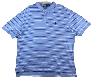 Polo Ralph Lauren Shirt Mens 2XL Big Vintage Blue White Striped Preppy Casual - Picture 1 of 9