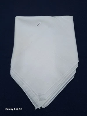 Lote de 6 pañuelos vintage de algodón blanco para hombre dobladillo enrollado de 16" x 16" nuevos EE. UU. Foto 1 de 4