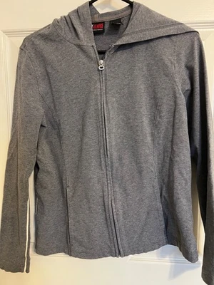 Med NY JEANS Chaqueta con Cremallera Sudadera con Capucha para Mujer Talla M Gris con Rayas Blancas Elásticas Foto 1 de 4