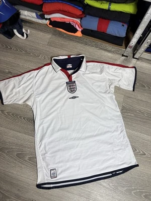 ENGLAND 2003-05 HOME FOOTBALL SHIRT SOCCER JERSEY Reversible sz M UMBRO Men’s - Image 1 of 4