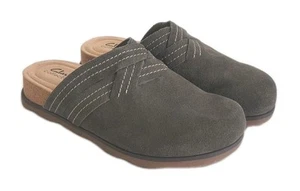 NEW W/Tag Clarks Comfort Brynn Glide Dark Olive Suede Slip-On Clogs Size 7.5 - Picture 1 of 9