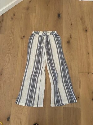 Pantalones de cubierta de traje de baño Volcom azul/blanco a rayas, grandes, 100 % algodón Foto 1 de 4