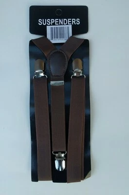 Men Women Clip-on Suspenders Y-Shape Elastic Braces! Solid Colors, B&W Checker! - Image 1 of 3