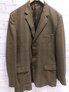 Hardy Amies Golden Talisman 45" Chest Brown Wool Tweed Mens Vintage Jacket - Picture 1 of 11