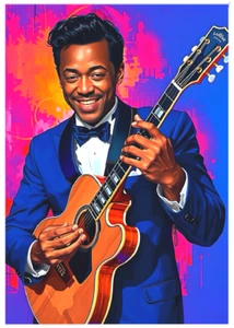 CHUCK BERRY * Custom ACEO * Fun Novelty * MUSIC ARTIST * Art Card * ATC - Bild 1 von 2