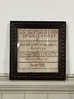 Antique Framed Alphabet Sampler June 1880 Red Work Fanny Butler