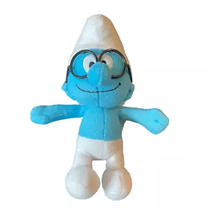 THE SMURFS Brainy Smurf GLASSES Official Kellytoy 7” Plush Stuffed Animal Toy - Picture 1 of 9