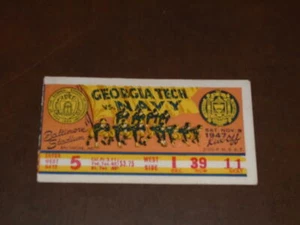 1947 GEORGIA TECH AT NAVY FOOTBALL TICKET STUB EX-MINT - Picture 1 of 2