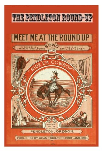 16x24 Pendleton Round up Rodeo Vintage Style Western Poster - 16x24