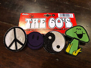 The 60’s Set Of 4 Embroidered Iron-On Patches. Patches Are New.