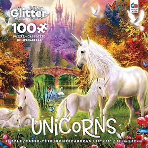 Ceaco - Unicorns Glitter - The Castle Unicorns - 100 Piece Jigsaw Puzzle