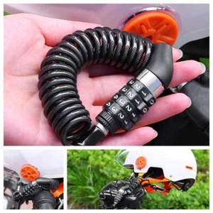 Helmet Lock Chain 4 Digit Password Combination Bike Motorcycle Anti-theft Lock - Picture 1 of 11