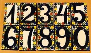 3 or More $7.99 ea Talavera House Raised Numbers address Tiles 3 1/2 X 5 1/4