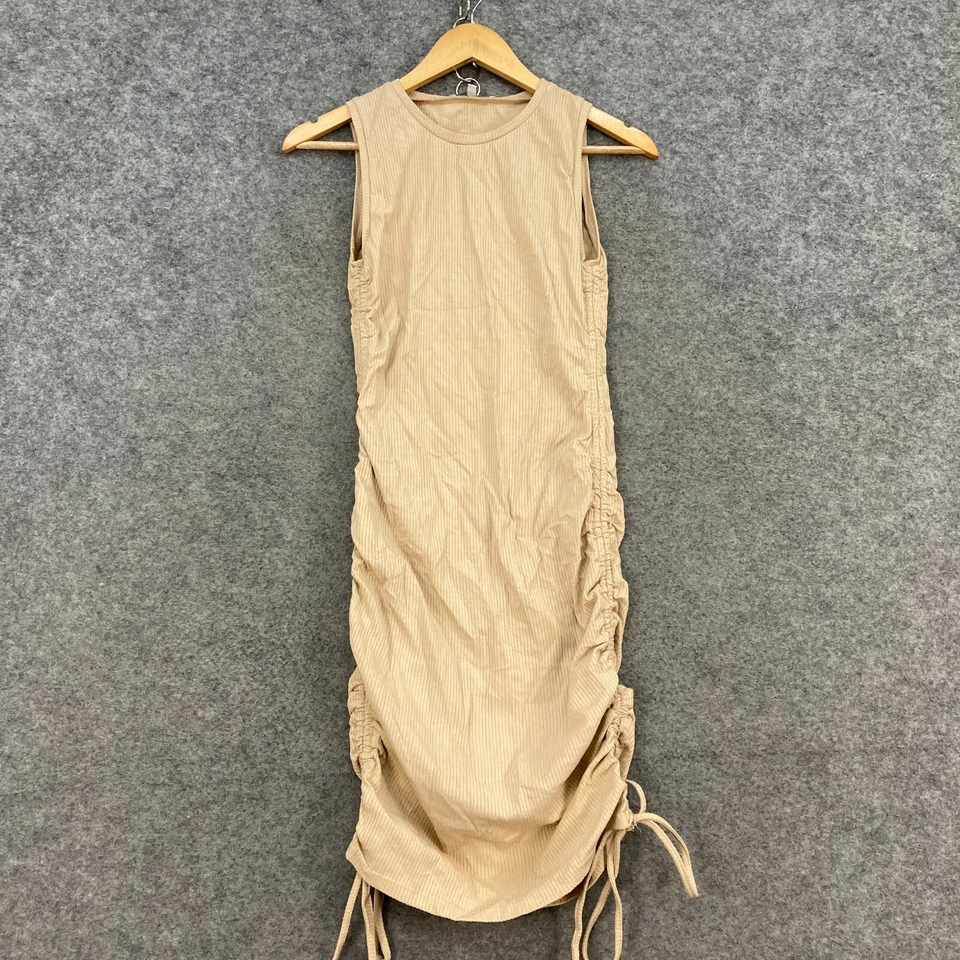Vestido Love Tree para mujer talla M mediano beige ceñido al cuerpo fruncido sin mangas 16908 Foto 1 de 4