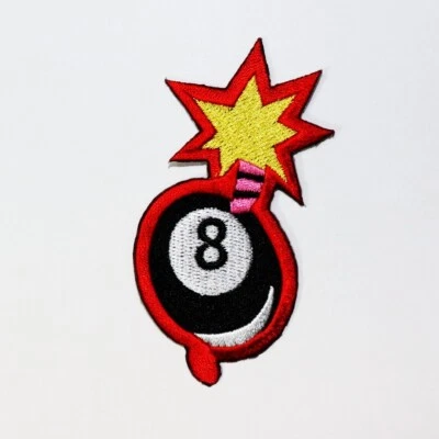 8 Ball Pool Bomb Patch Tattoo Artwork Emblem for DIY Iron on Clothes Jacket bag - Image 1 of 4