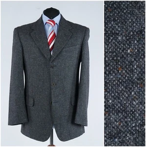 Men Italian Tweed Jacket 42R US Size BIANCHI Grey Flecked Wool Blazer Sport Coat - Picture 1 of 13