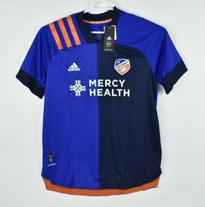 Adidas FC Cincinnati Football Club Soccer Jersey MLS Size XL Blue Mercy Health