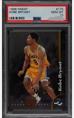 1998-99 Topps Finest #175 Kobe Bryant Los Angeles Lakers PSA 10 GEM MINT - Image 1 of 2