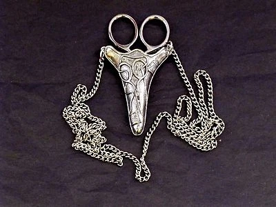 Chatelaine Pewter Pendant Scissors & Chain by A E Williams Birmingham UK Boxed - Image 1 of 4