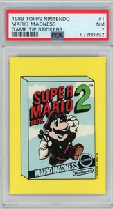 1989 Topps Nintendo Game Tip Stickers #1 Super Mario Bros 2 PSA 7 Rookie RC SP