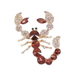 Broche Pin Cristal Escorpión con Mezcla de Cristales Morados y Transparentes Nuevo - Imagen 1 de 6