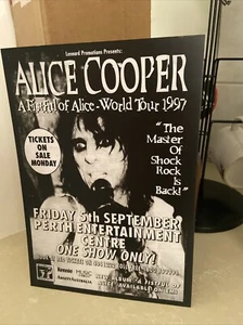 ALICE COOPER Perth Concert 1997 A4 Flyer High Quality Reproduction Carded Print - Picture 1 of 2