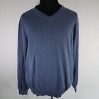 UNTUCKit Sweater Mens Large Pullover Knit V-Neck Blue Long Sleeve