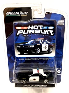 GREENLIGHT HOT PURSUIT 2009 DODGE CHALLENGER BROWARD COUNTY SHERIFF RARE HTF NIB - Picture 1 of 2
