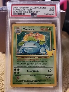 Pokeman Venusaur Holo #15 2021 Celebraciones Colección Clásica Psa 9 Como Nuevo - Imagen 1 de 2