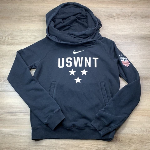Nike USWNT USA Women's National Soccer Team Funnel Neck Black Hoodie Sz Small Cover