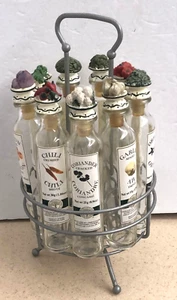 Vintage Au Printemps Gourmet Gewürz Karussell Regal 9 Glasflaschen Deko Deckel - Bild 1 von 8
