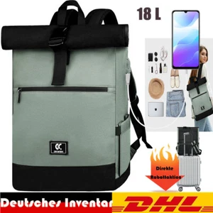 RollTop Rucksack Herren Damen 25L-30L Fahrradrucksack Schulrucksack Daypack - Afbeelding 1 van 22