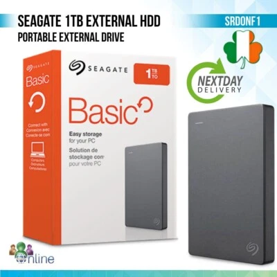 Seagate Archive 1TB HDD Basic External Hard Drive Silver Features 1000GB USB 3.0 - Image 1 of 2