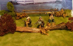 ACW Civil war Britains 6pc Diorama log and Bushes set 56mm size fits Conte - Bild 1 von 3