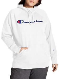 MSRP $55 Champion Womens Plus Powerblend Hoodie White Size 2X (DEFECT)