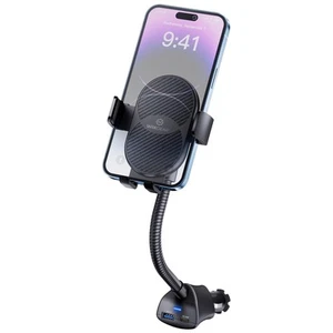Cigarette Lighter Phone Holder, 360° Rotating Car Mount Cradle with Dual USB ... - Picture 1 of 6