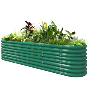 24" Tall Raised Garden Beds Outdoor, 8ft X 2ft X 2ft Metal Modular Raised Gar... - Picture 1 of 5
