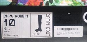 Slutty Goth Cape Robbin Campi Over The Knee Boots Heel Thigh High Boots NIB 10 - Picture 1 of 5