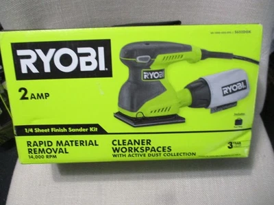 RYOBI S652DGK 1/4 Sheet Finish Sander Kit 2 Amp S652DGK with Tool Bag NEW - Image 1 of 4
