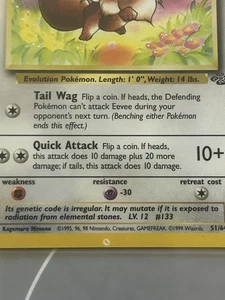 Pokemon Error Misprint Ink Blot Printer Hickey Vintage WOTC Eevee Jungle - Picture 1 of 3