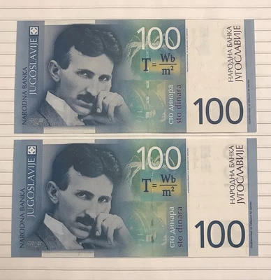 Lot of 2 banknotes Yugoslavia 100 Dinara 2000 P-156 UNC - Image 1 of 2