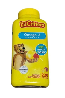 LIL CRITTERS Omega 3 EPA/DHA + ALA 220 Gomitas OJOS CEREBRALES CADUCIDAD 10/2025 ¡¡SELLADO!!! Foto 1 de 4
