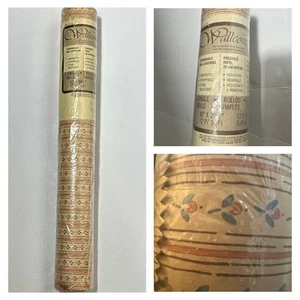 Vintage Wallpaper Roll Floral Stripe Pattern Pre-Pasted Scrubbable 72 Sq Ft 90’s - Picture 1 of 7