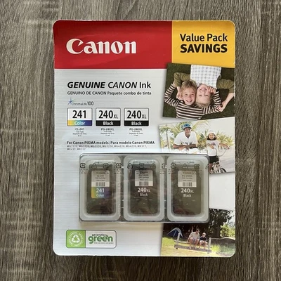 Canon 240XL Negro (2)/241 Color (1) Paquete de valor de tinta genuino auténtico Foto 1 de 4