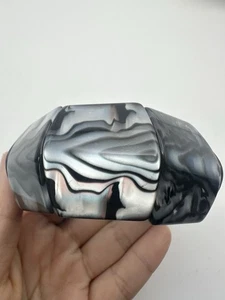 Vintage Lucite Panel Bracelet Stretchy Abalone Color - Picture 1 of 5