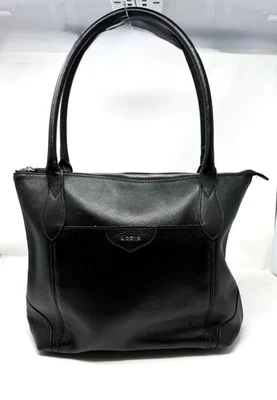 LODIS Bolso de Hombro de Cuero Guijarro Negro Bolso de Mano Cartera Bolso de Viaje. Foto 1 de 4