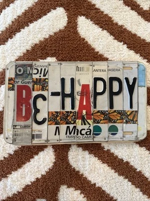 Be Happy License Plate Sign From Mexico - Image 1 of 2